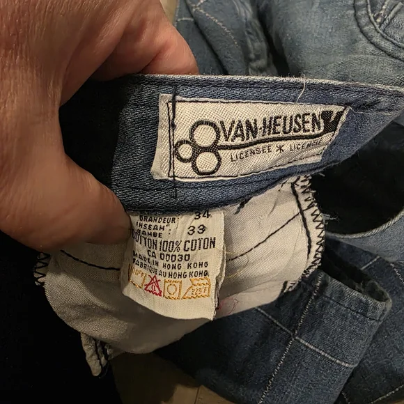 Van Heusen Blue Checkered Flare Jeans - Picture 11 of 11